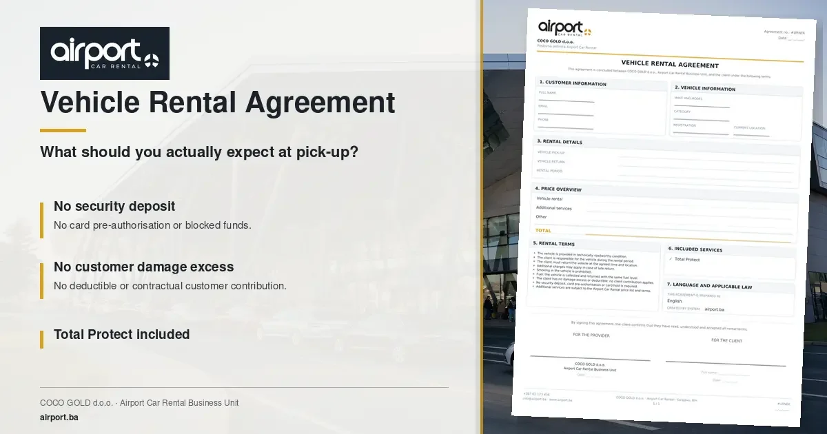 Car Rental Agreement Sarajevo | No Deposit |